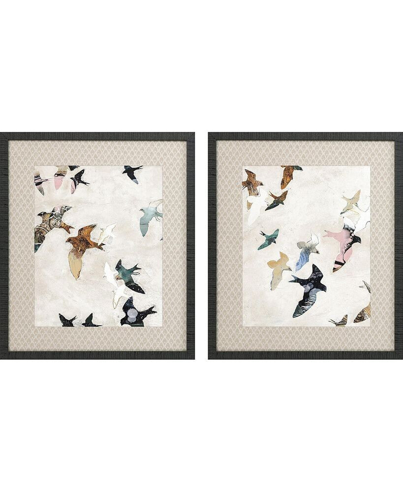 Paragon Picture Gallery abstract Birds Framed Art, Set of 2