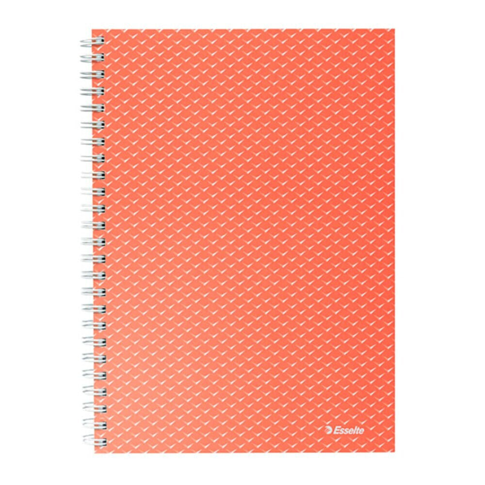 ESSELTE Wiro Cardboard Covers Color Breeze A5 Squared Coral Notebook