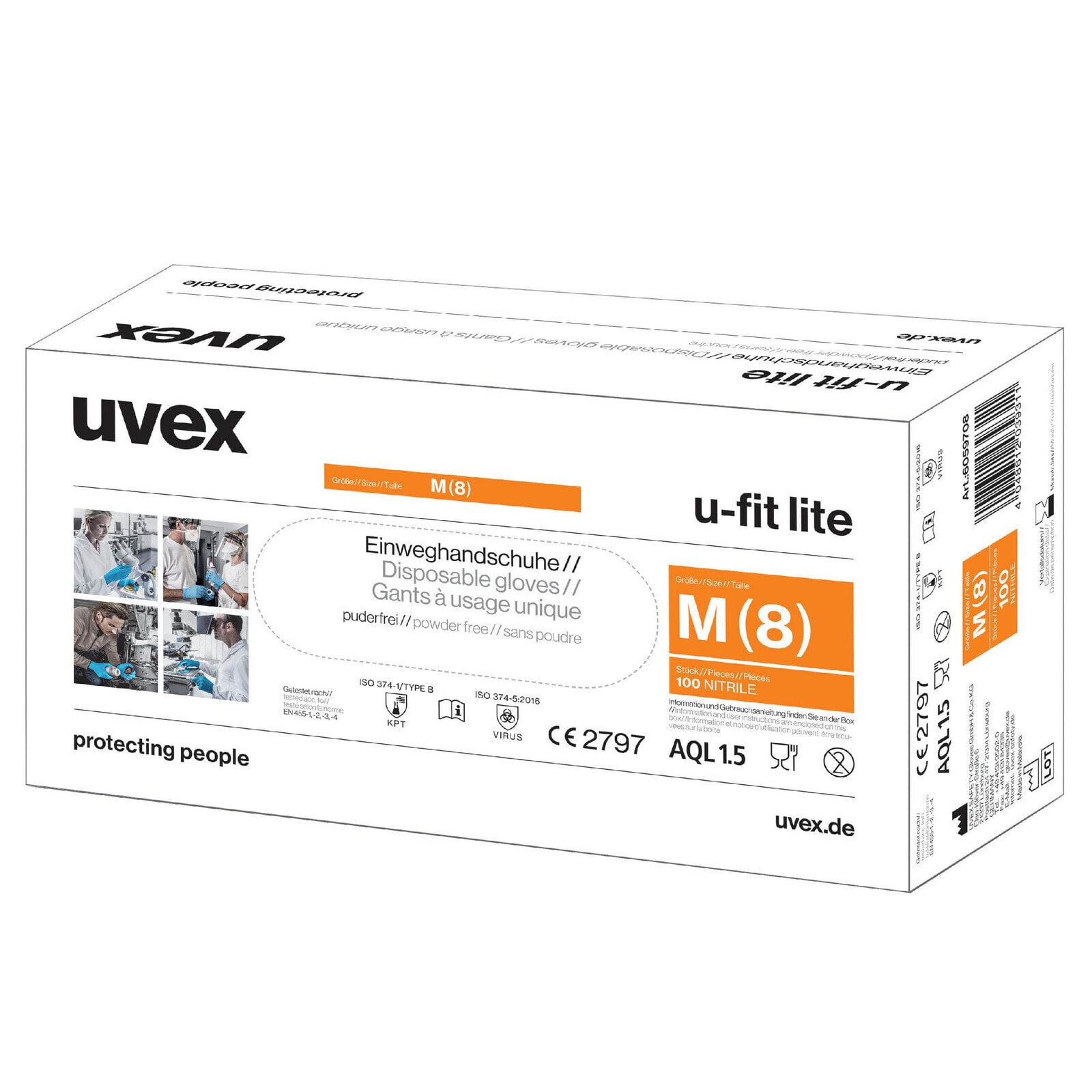 UVEX Arbeitsschutz u-fit lite - Workshop gloves - Blue - S - Adult - Adult - Unisex