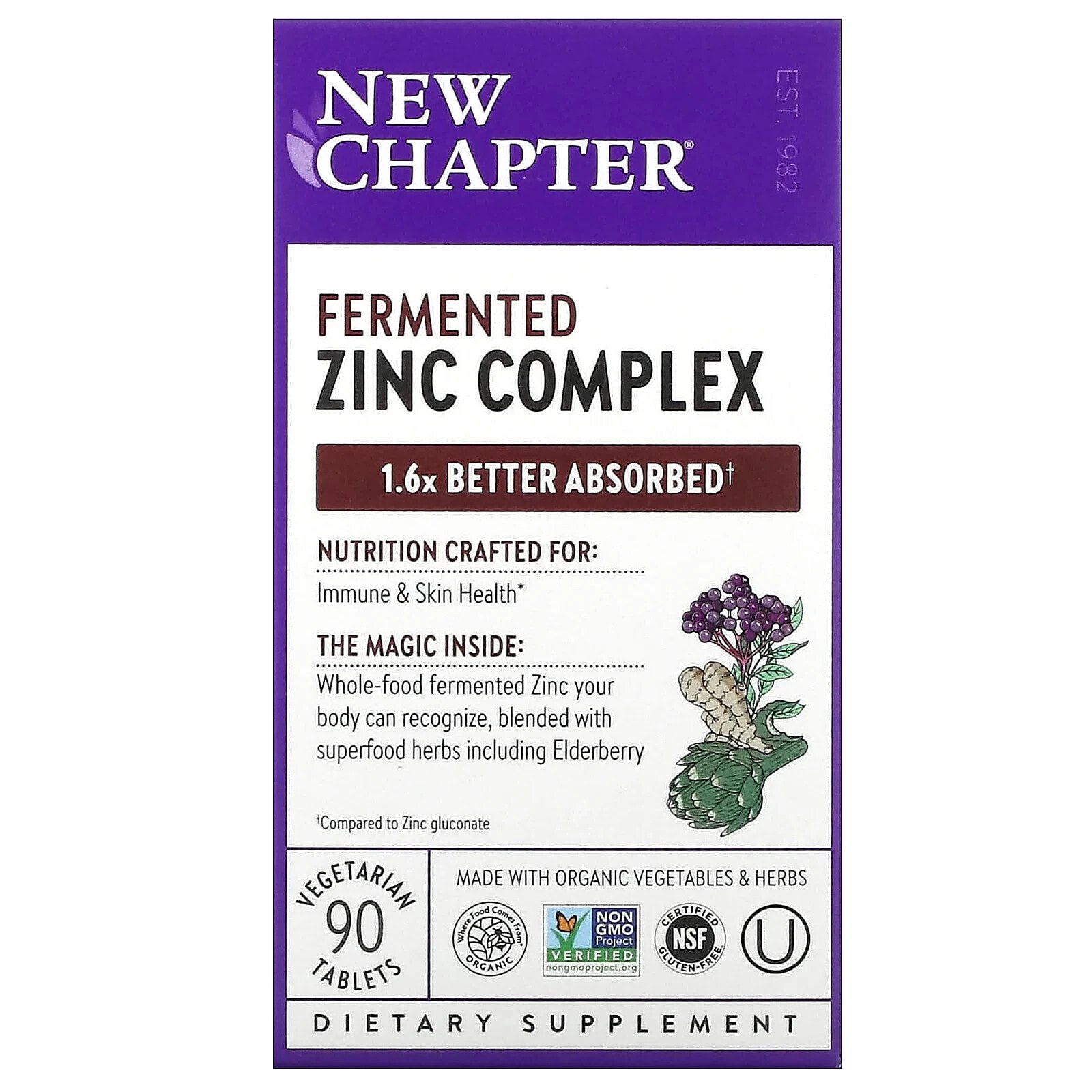 Fermented Zinc Complex, 60 Vegetarian Tablets