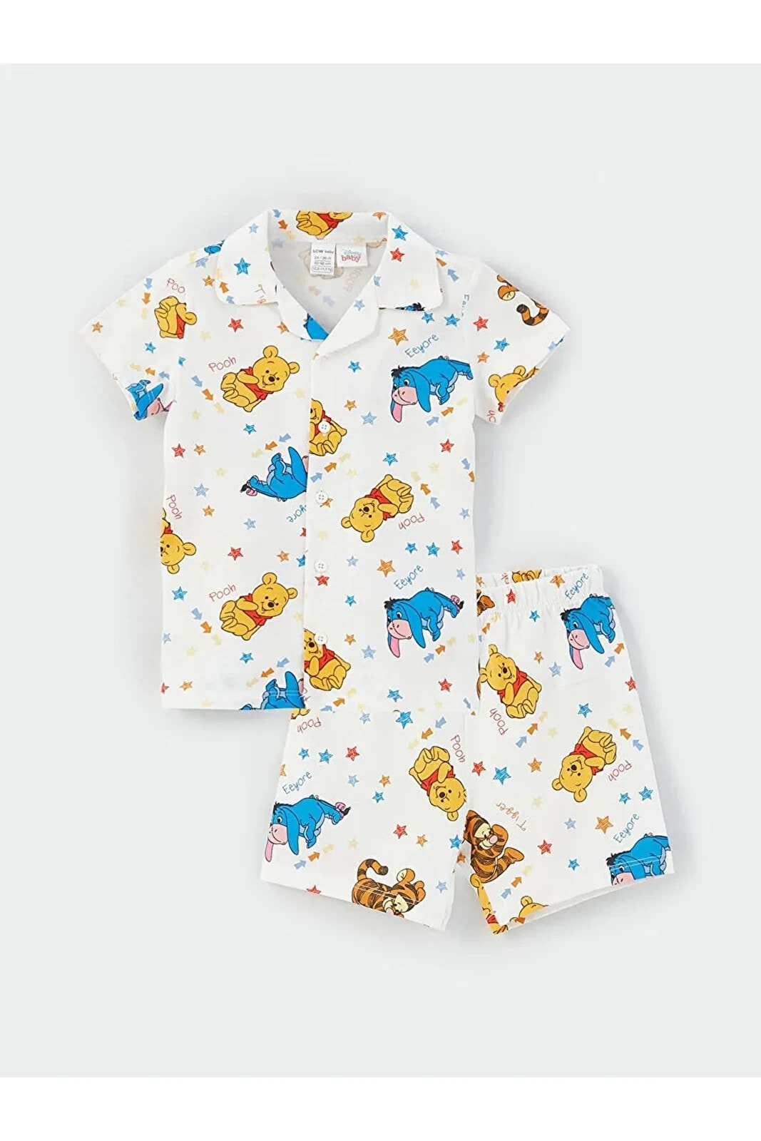Lcw Baby Polo Yaka Kısa Kollu Baskılı Erkek Bebek Pijama Takım