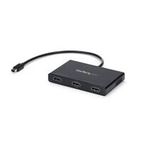 StarTech.com 3-Port Multi Monitor Adapter - Mini DisplayPort to HDMI MST Hub - Triple 1080p or Dual 4K 30Hz - Video Splitter for Extended Desktop Mode on Windows Only - mDP 1.2 to 3x HDMI - Mini DisplayPort - 3x HDMI - 3840 x 2160 pixels - Black - Plastic