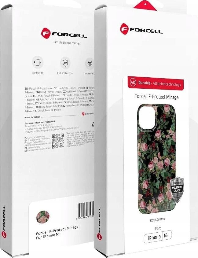 ForCell FORCELL F-PROTECT Mirage, Military Drop-Test futerał kompatybilny z MagSafe do IPHONE 16 PRO rose drama