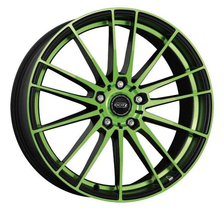Колесный диск литой Dotz Fast15 black matt green polished 8x19 ET45 - LK5/112 ML70.1