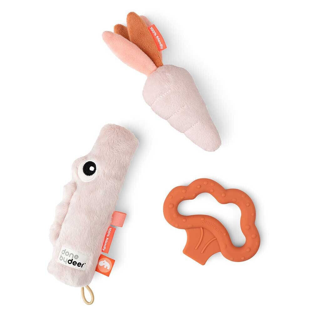 DONE BY DEER Tiny Activity Toy Set 3 Pieces Croco