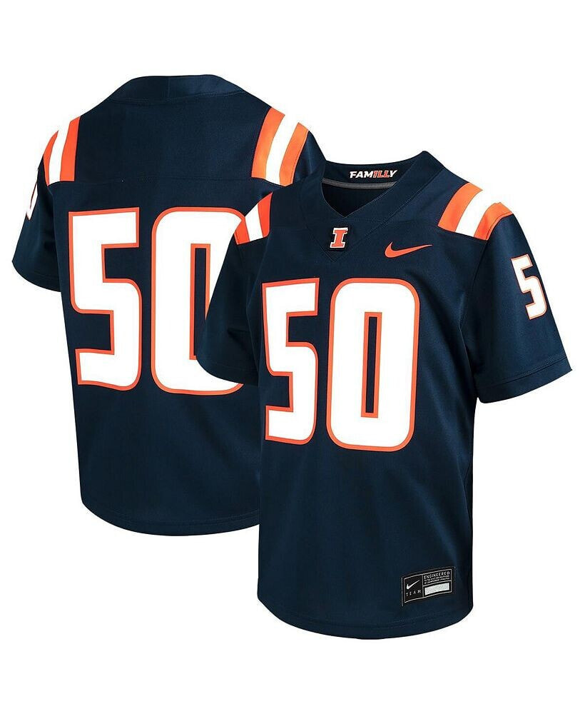 Nike big Boys #50 Navy Illinois Fighting Illini Game Jersey