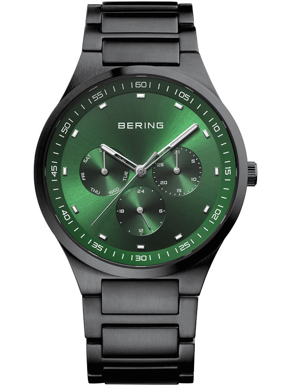 Мужские наручные часы с черным браслетом Bering 11740-728 Classic mens 40mm 10ATM