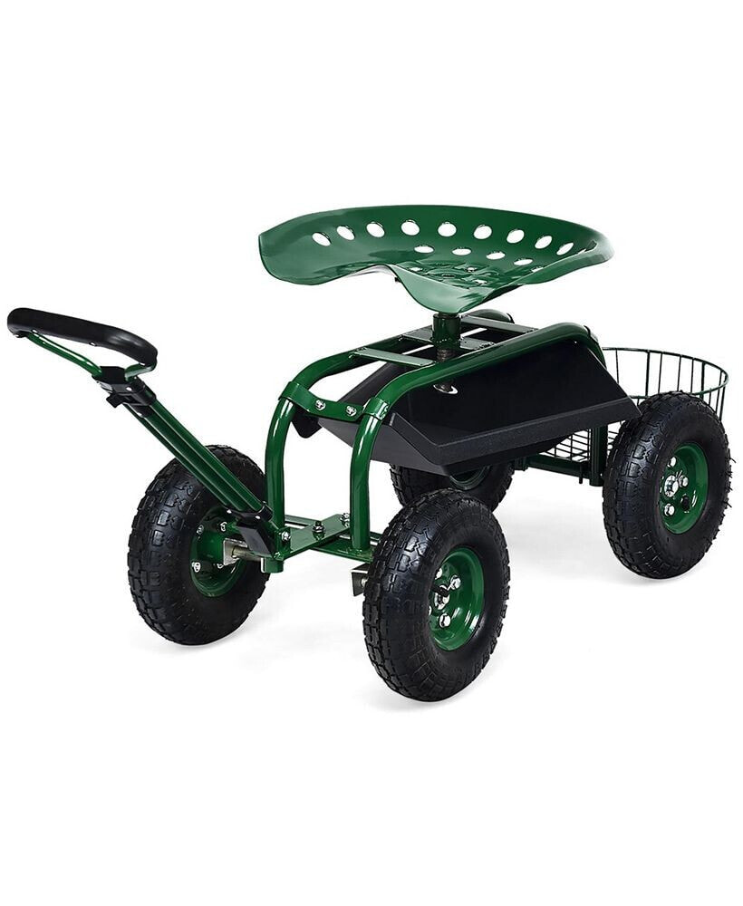 Costway garden Cart Rolling Work Seat