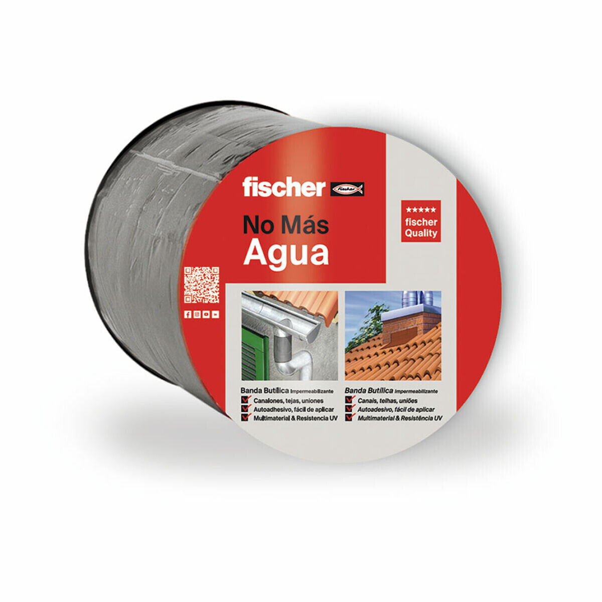 Insulating tape Fischer 10 m x 10 cm Grey