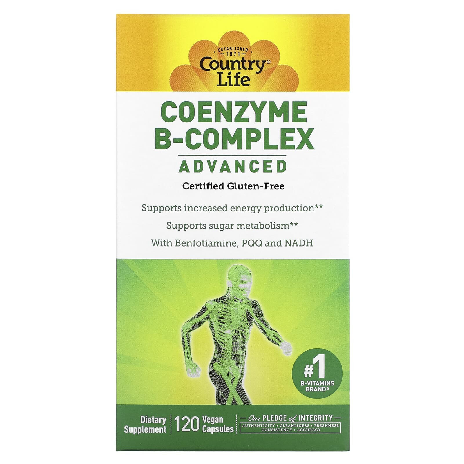 Country Life, Coenzyme B-Complex, Advanced, 60 Vegan Capsules