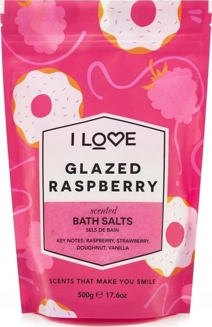 I LOVE_Scented Bath Salts kojąco-relaksująca sól do kąpieli Glazed Raspberry 500g