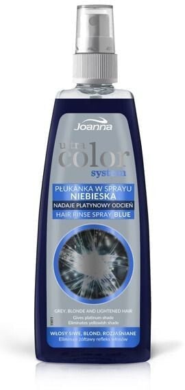 Joanna Ultra Color System Синий спрей-ополаскиватель для седых светлых и осветленных волос 150 мл