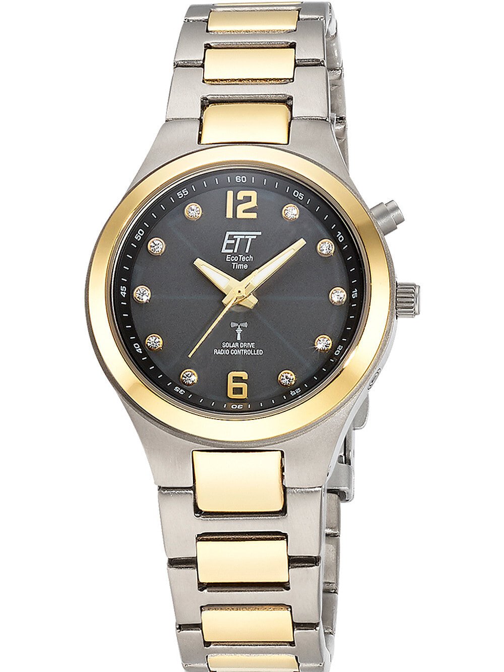Женские наручные кварцевые часы  ETT Eco Tech Time  титановый ремешок. Водонепроницаемость-5 АТМ. Прочное, минеральное стекло. Циферблат декорированы цирконием.