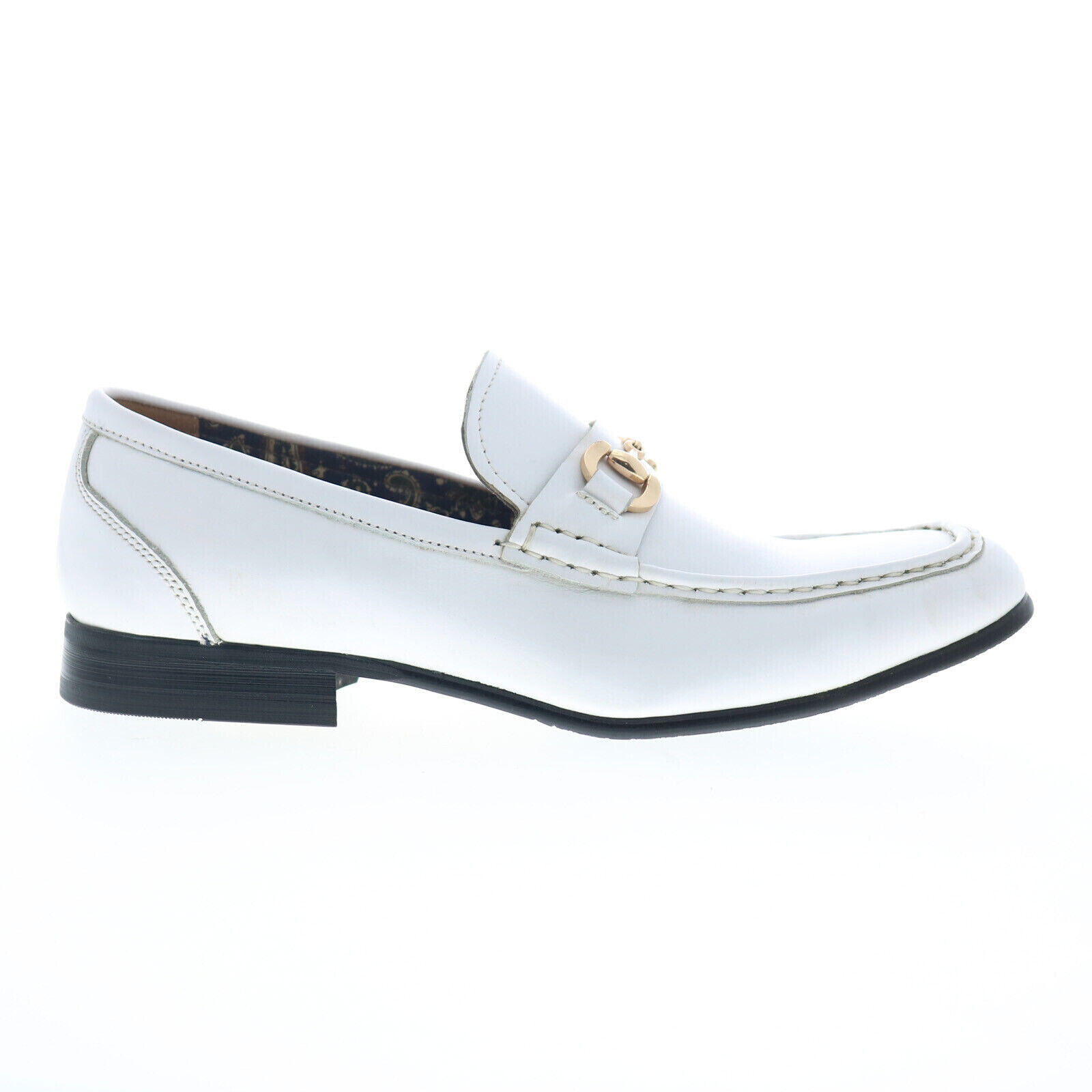 La Milano A11406 Mens White Leather Loafers & Slip Ons Casual Shoes