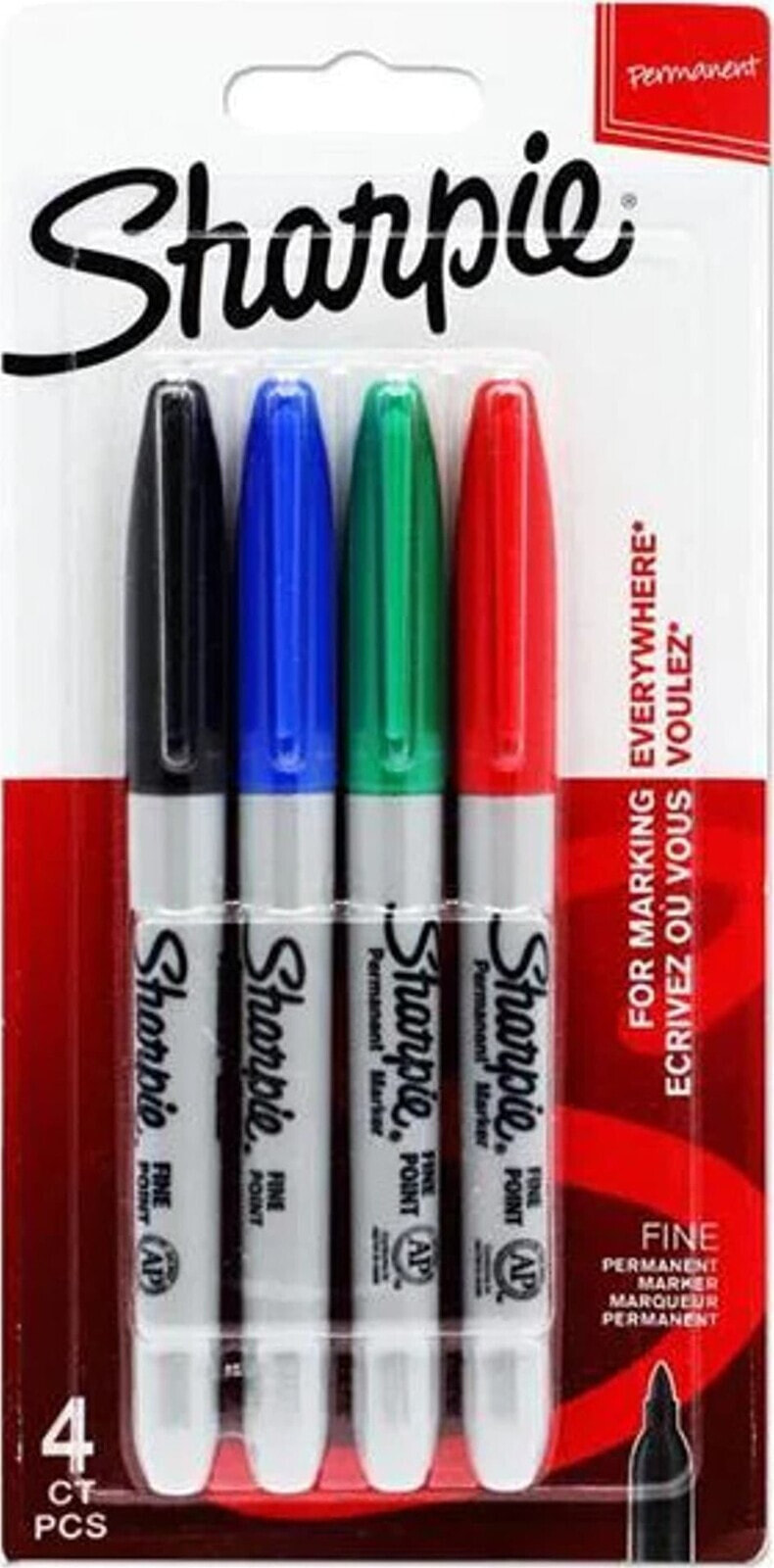 Sharpie Marker SHARPIE FINE 4 kolory blister - czerwony, zielony, niebieski, czarny 1985858