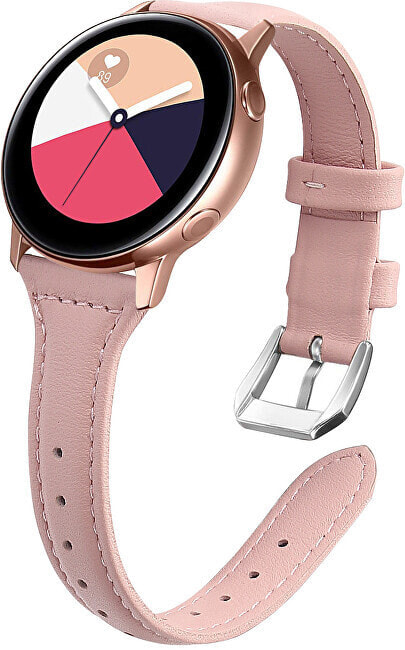 Slасы Slim leather strap for Samsung Galaxy Watch - pink, 20 mm
