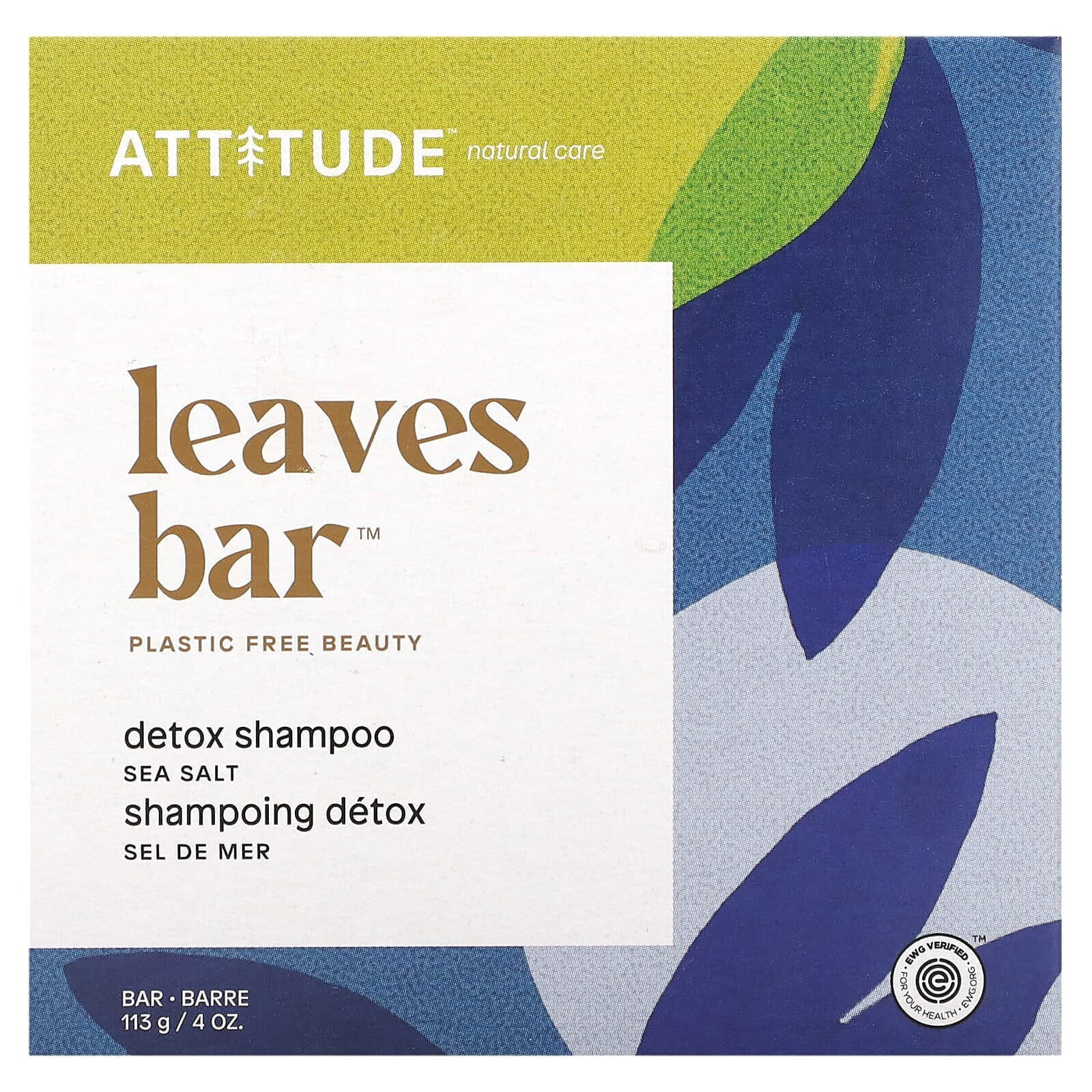 ATTITUDE, Leaves Bar, шампунь для увеличения объема, апельсиновый кардамон, 113 г (4 унции)