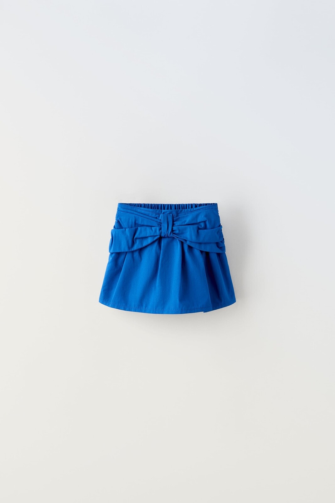 Poplin bermuda skort with bow ZARA