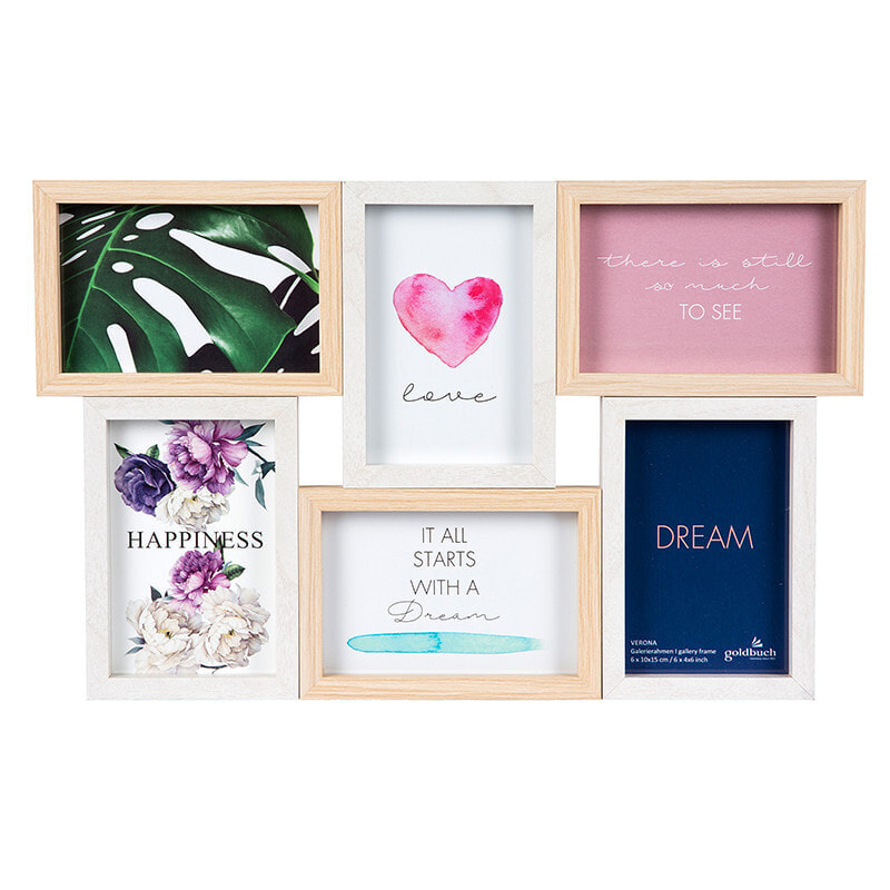 92 0779 - MDF - Natural - White - Multi picture frame - Wall - 10 x 15 cm - Rectangular