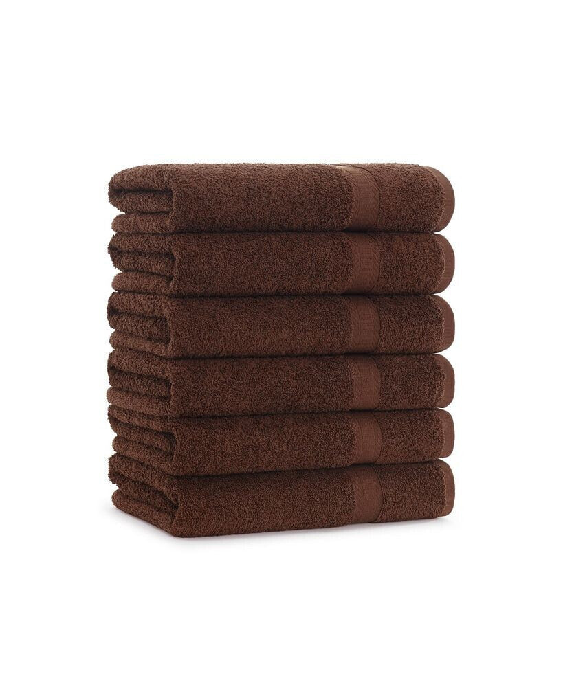 Arkwright Home true Color Bath Towels (6 Pack), Solid Color Options, 25x52 in., 100% Soft Cotton