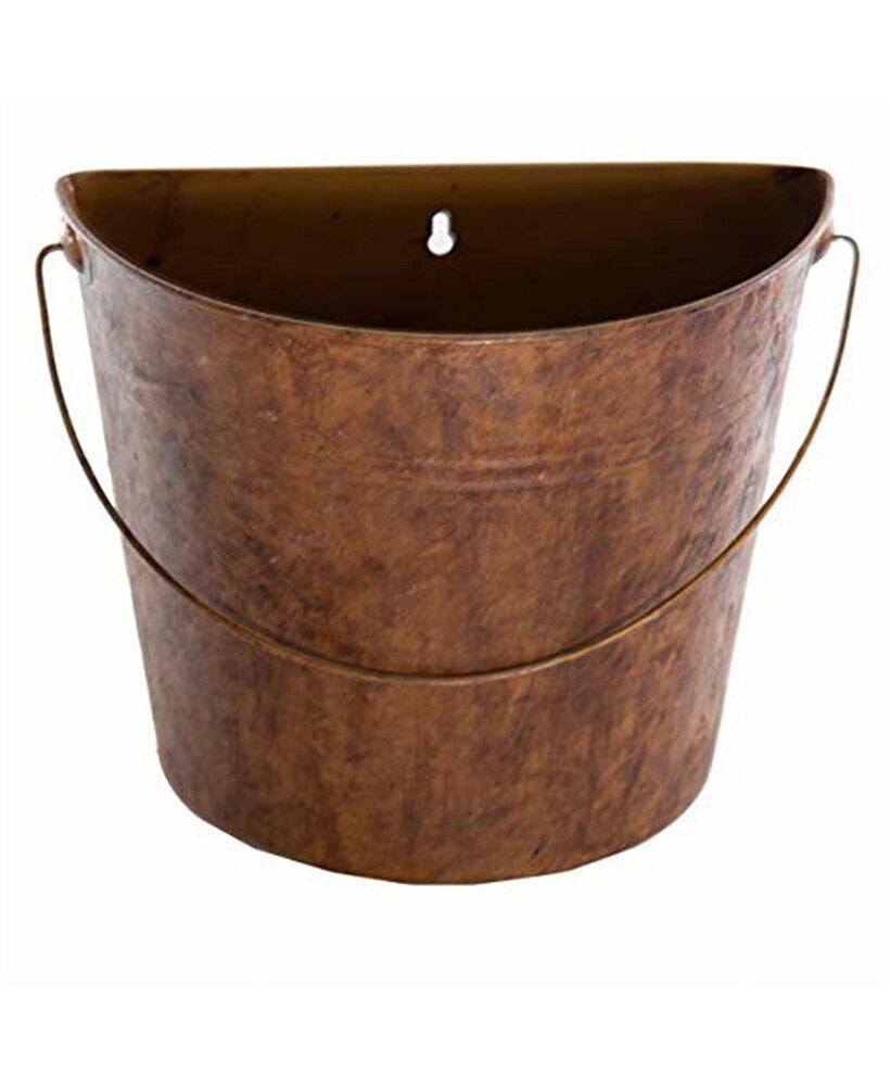 Gardener's Select farmhouse Collection Half Round Wall Bucket, Rusty