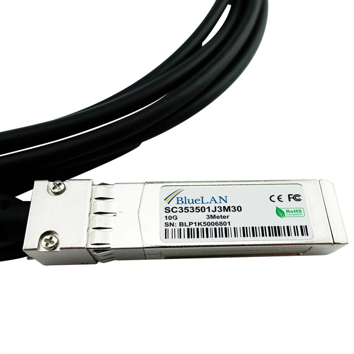 BlueOptics Networks SFP-10G-CR-0.5M kompatibles BlueLAN DAC SFP+ SC353501J0.5M30 - Cable