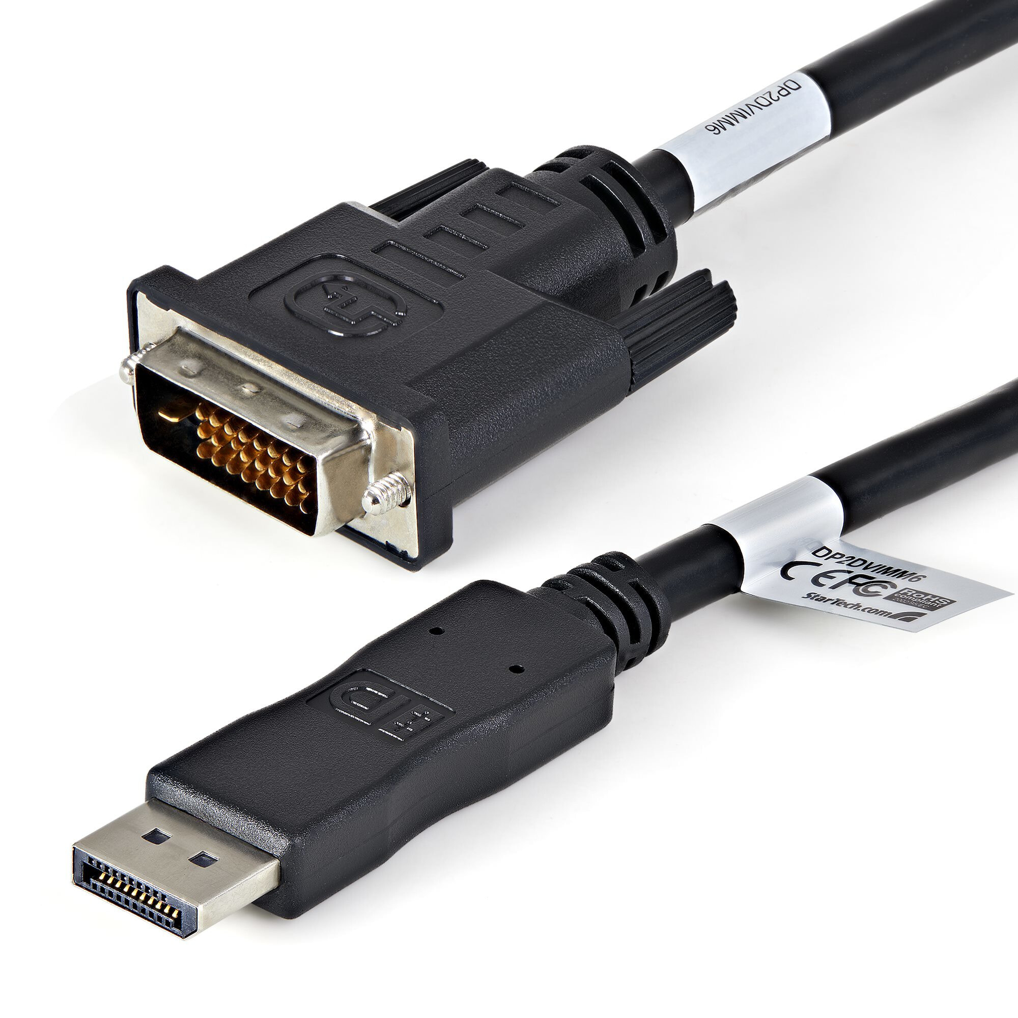 StarTech.com DP2DVIMM6X10 видео кабель адаптер 1,82 m DVI-D DisplayPort Черный