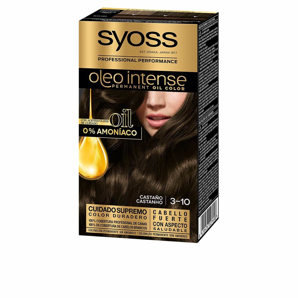 Syoss Oleo Intense Permanent Hair Color No. 3.10 Chestnut Стойкая масляная краска для волос без аммиака, оттенок каштановый