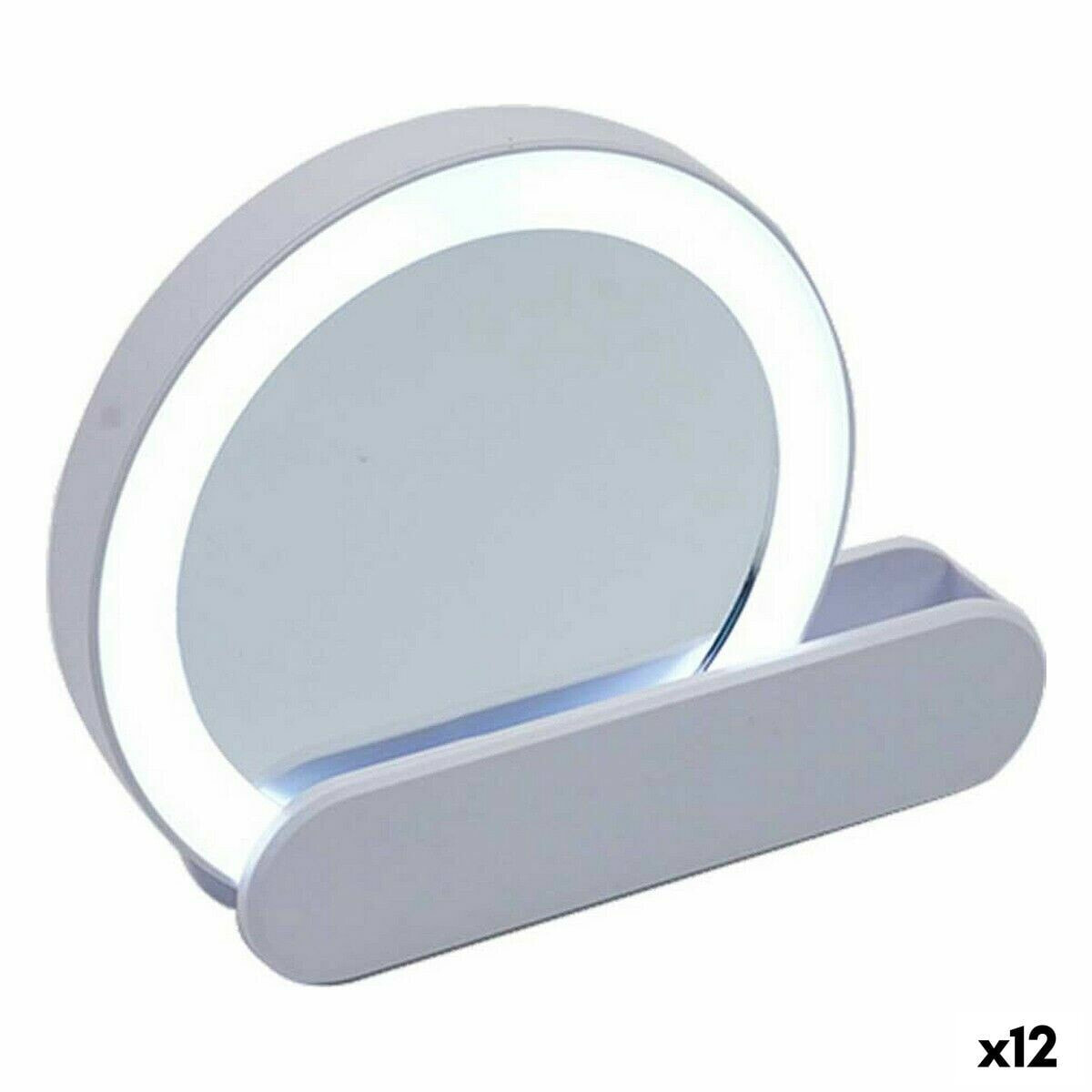 Зеркало LED Свет 9 x 2 x 10 cm Белый ABS (12 штук)