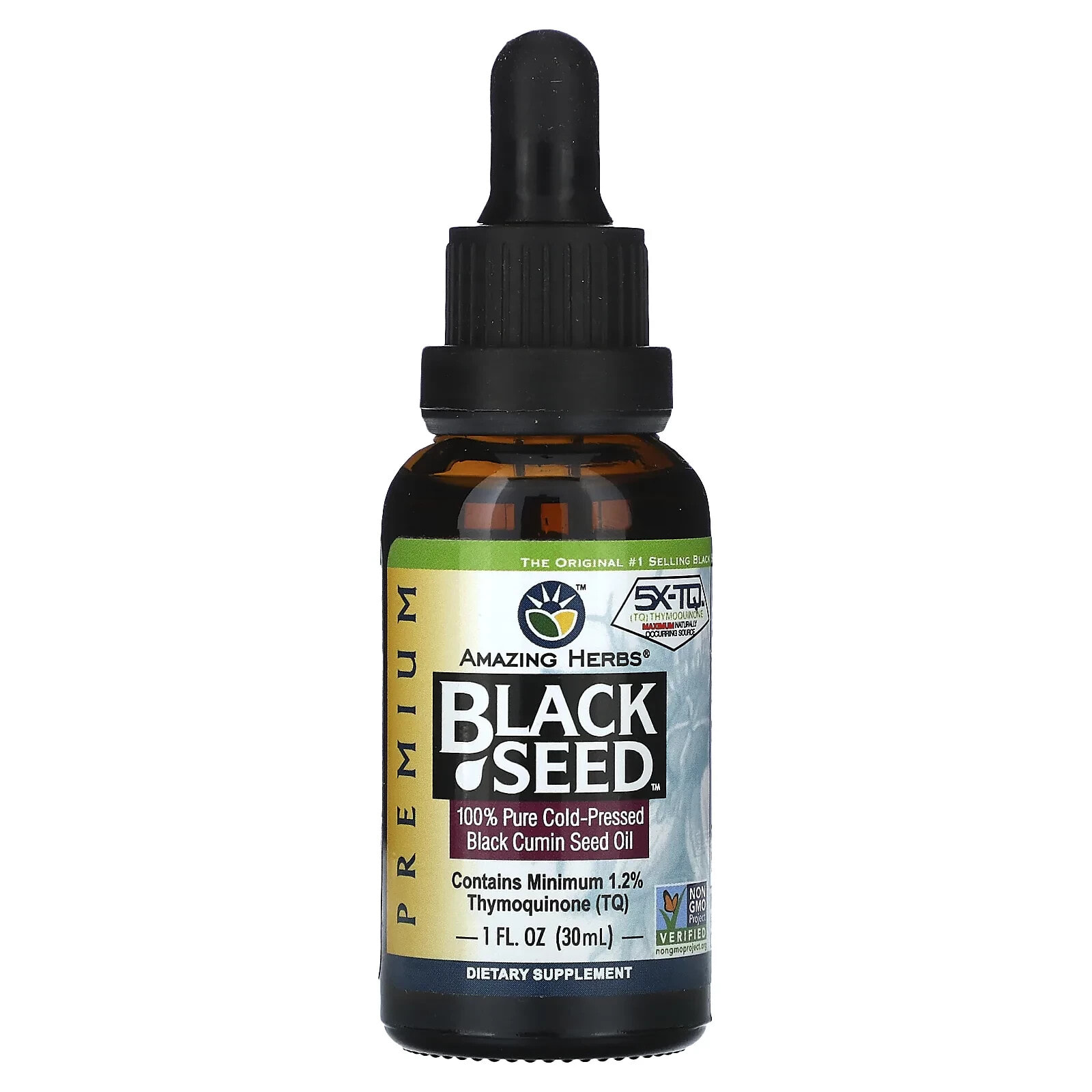 Amazing Herbs, Black Seed, 100% чистое масло холодного отжима из семян черного тмина, 240 мл (8 жидк. унции)