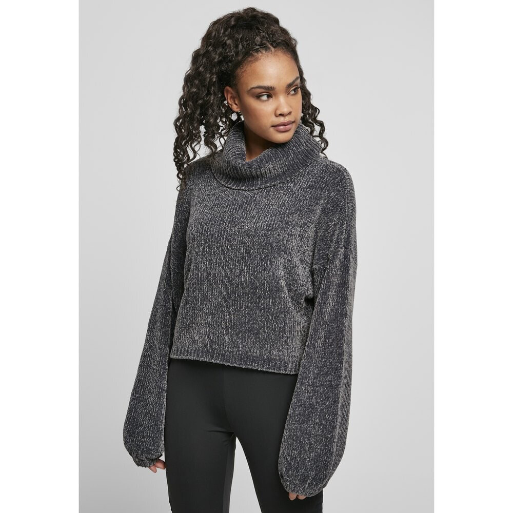 URBAN CLASSICS Turtleneck Sweatshirt Chenille Big