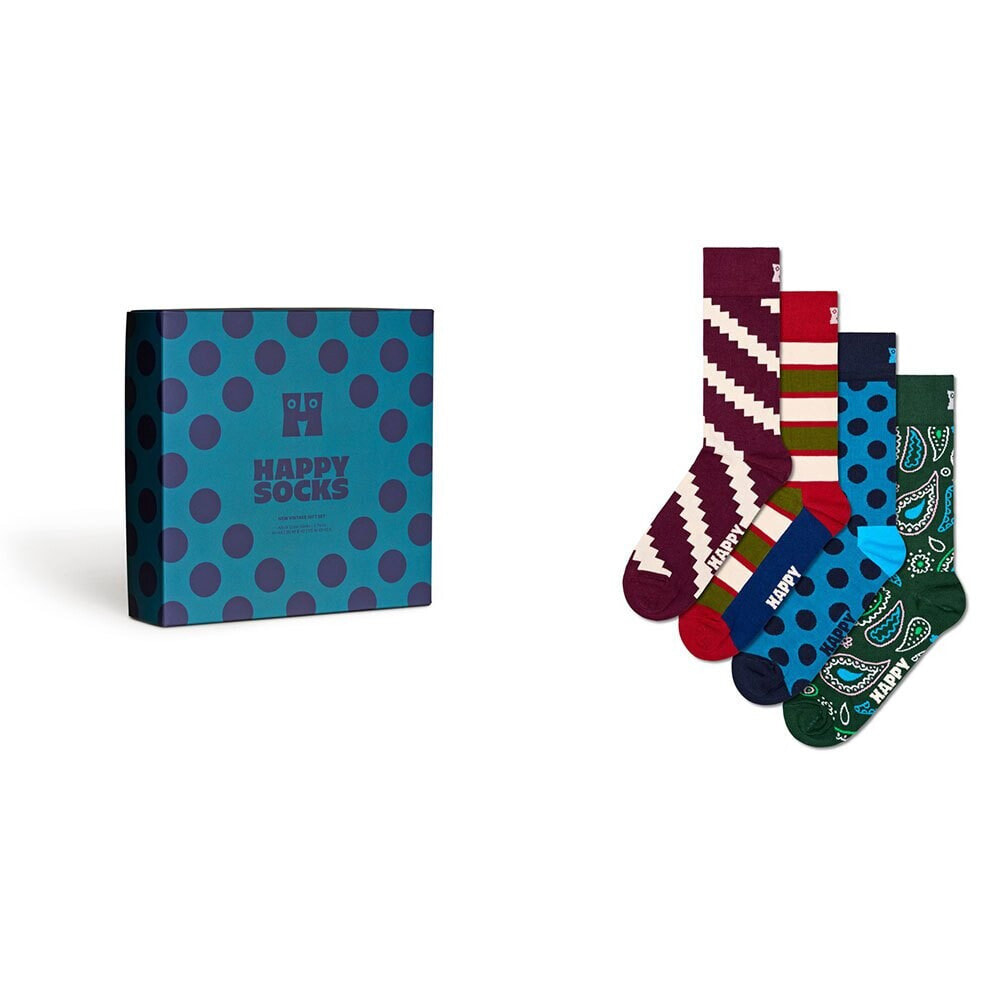 HAPPY SOCKS New Vintages Gift Set Half Socks 4 Pairs