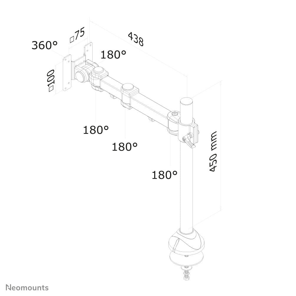 Newstar FPMA-D960G подставка / крепление для мониторов 76,2 cm (30