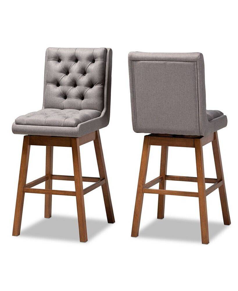 Baxton Studio gregory Modern Transitional Swivel Bar Stool Set, Set of 2