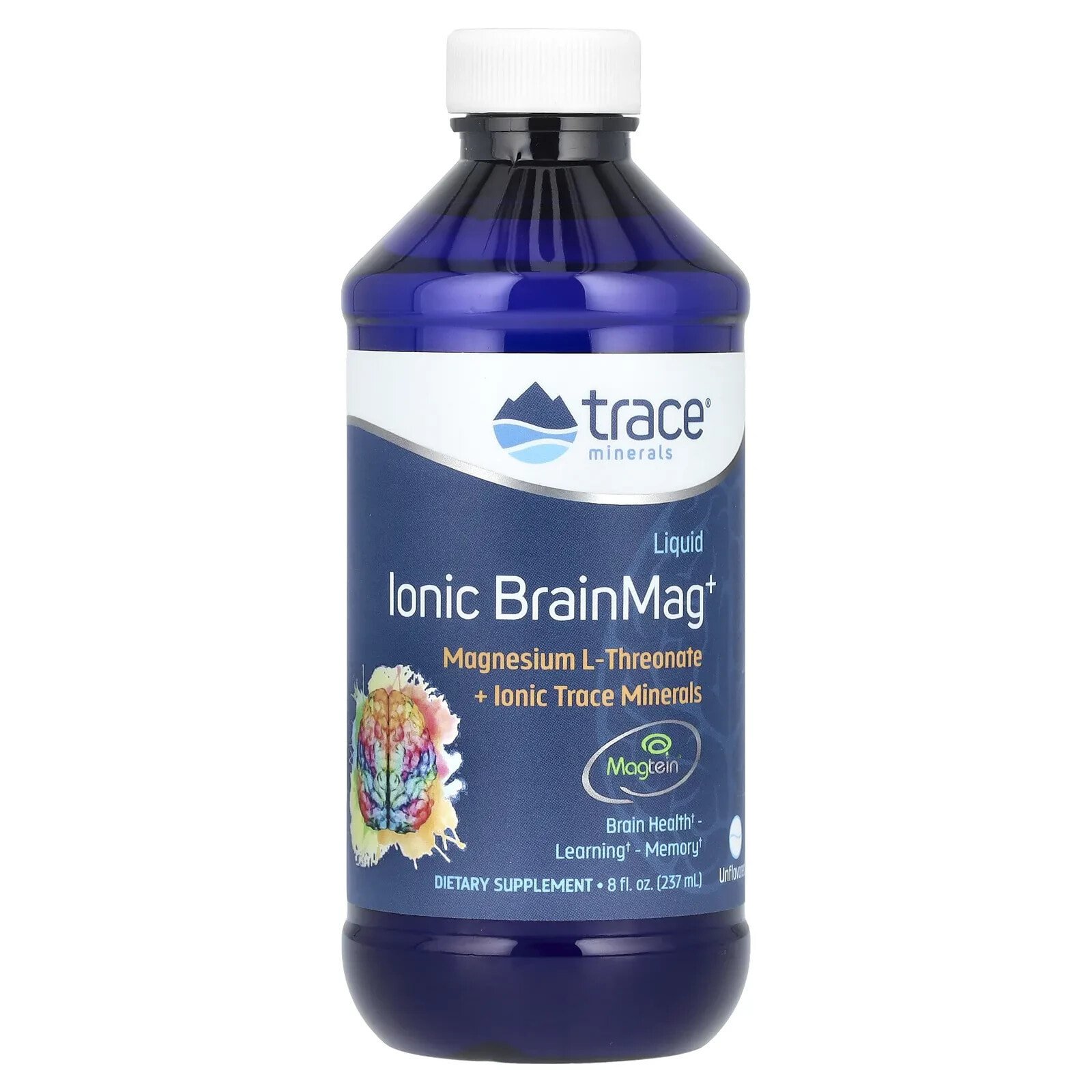 Liquid Ionic BrainMag+, Unflavored, 8 fl oz (237 ml)