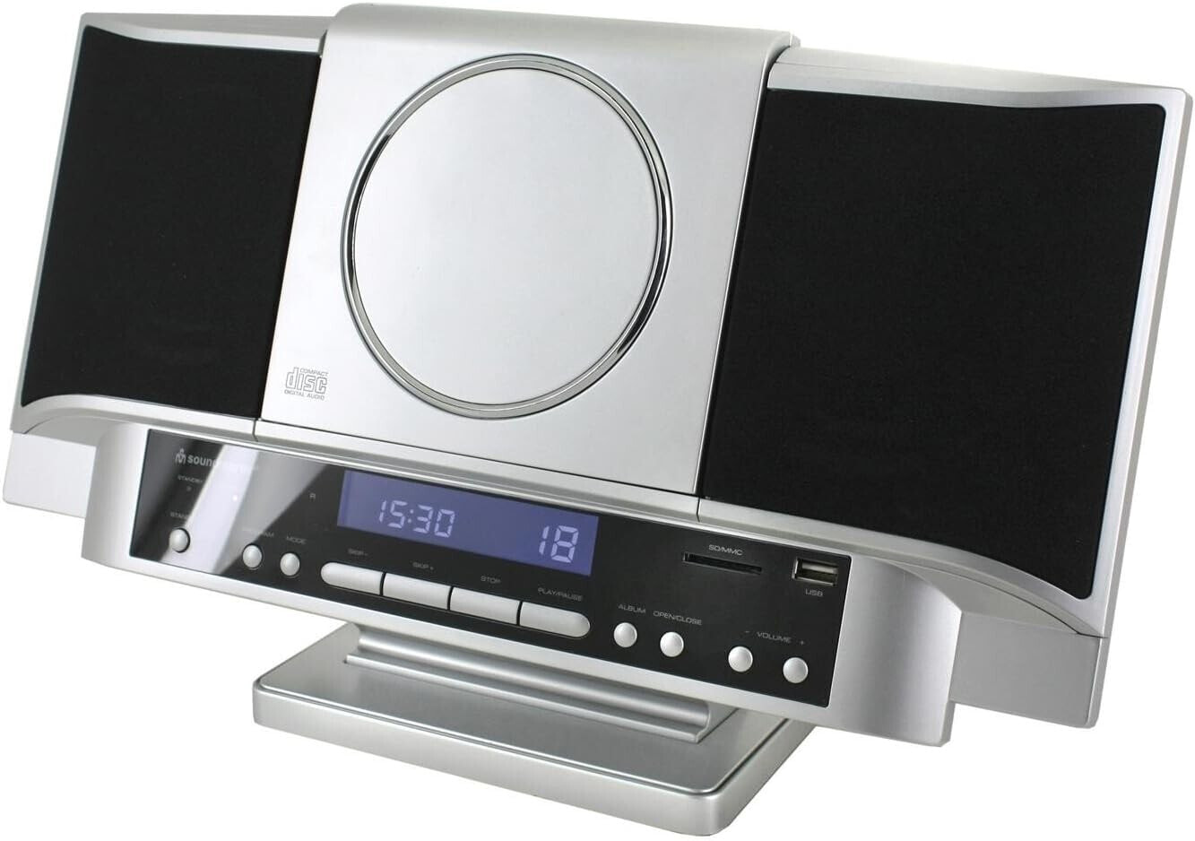 Soundmaster DISC 4011 – Babykleidung Audio für Zuhause (schwarz, Silber, 50 W, 1-voie, am, FM, Blau, LCD)