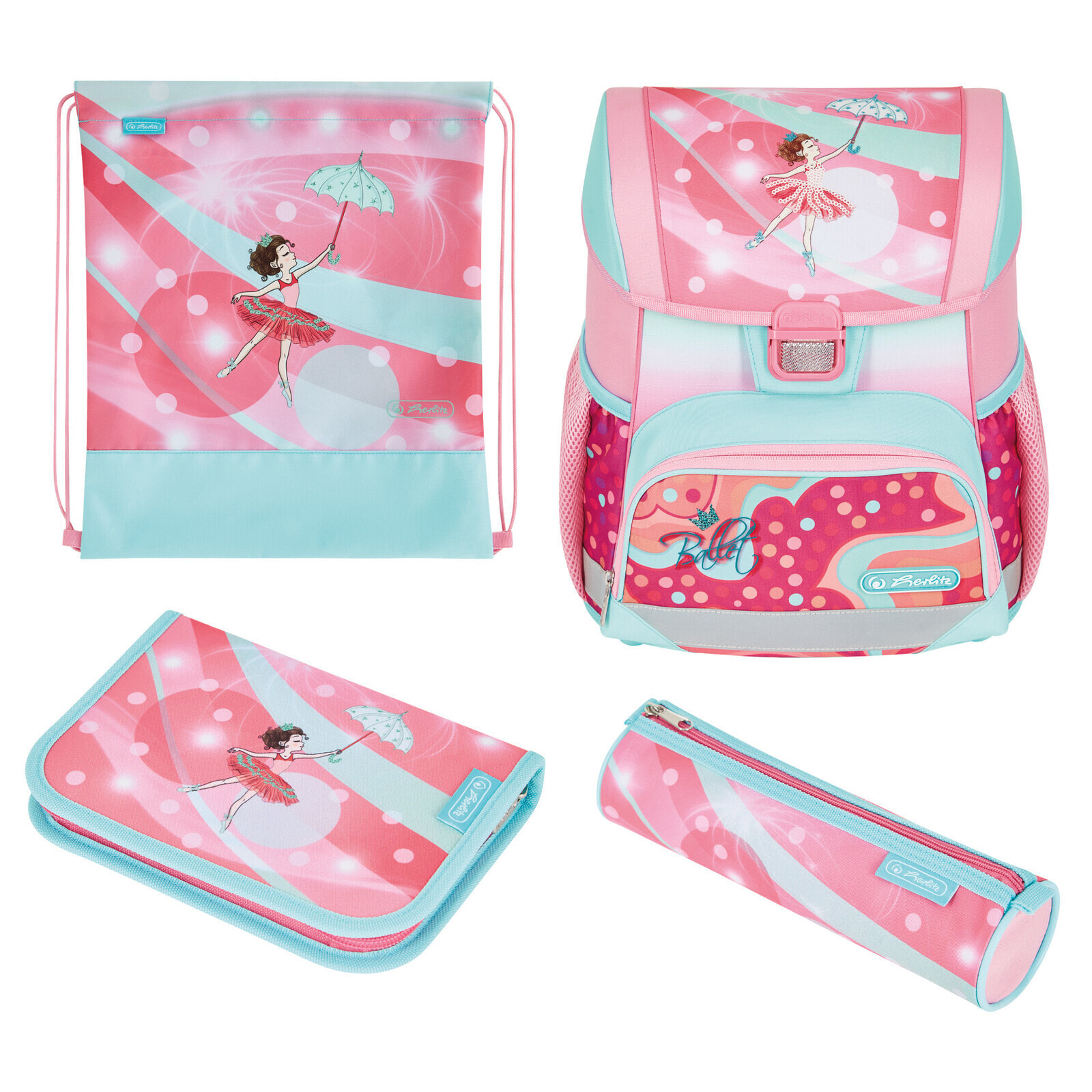 Loop Plus Ballet Love - Pencil case - Pencil pouch - School bag - Sport bag - Girl - Grade & elementary school - Backpack - 16 L - Front pocket - Side pocket