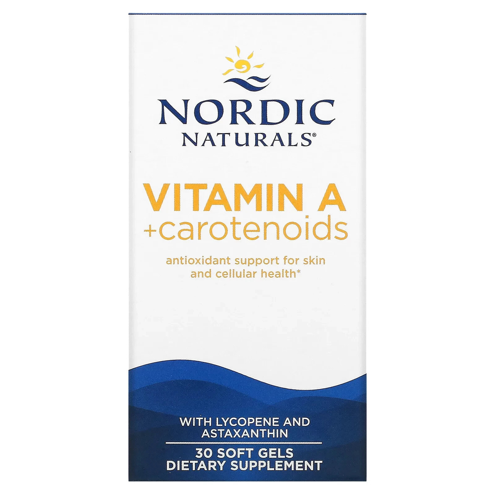 Нордик Натуралс, Витамин A + каротиноиды, 30 мягких таблеток