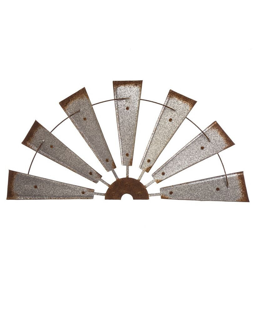 Glitzhome farmhouse Galvanized Half Wind Spinner Wall Decor