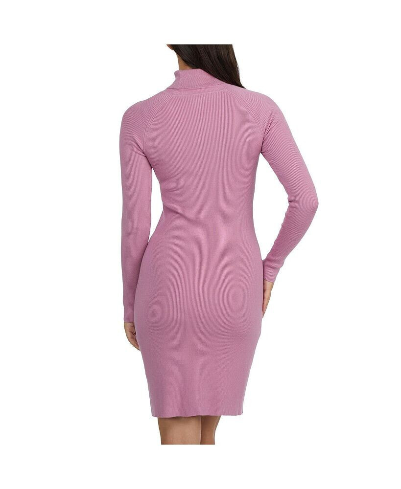 Ellen Tracy women's Rib Sweater Dress with a Snap Detail