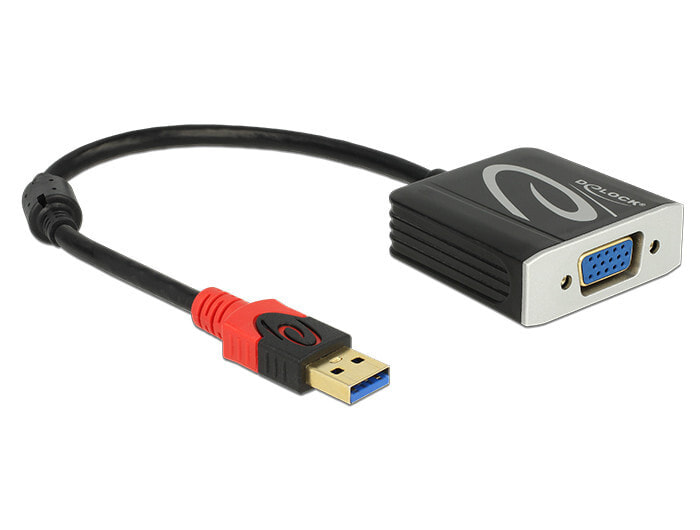 DeLOCK 62738 видео кабель адаптер 0,2 m VGA (D-Sub) Черный