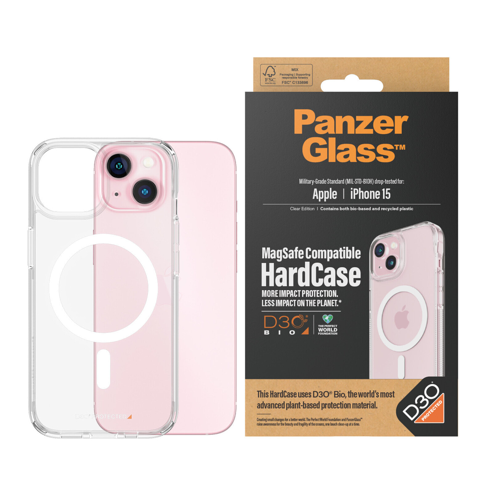 PanzerGlass PG Hardcase Iphone 2023 6.1In MS D3O чехол для мобильного телефона Крышка Прозрачный 1180