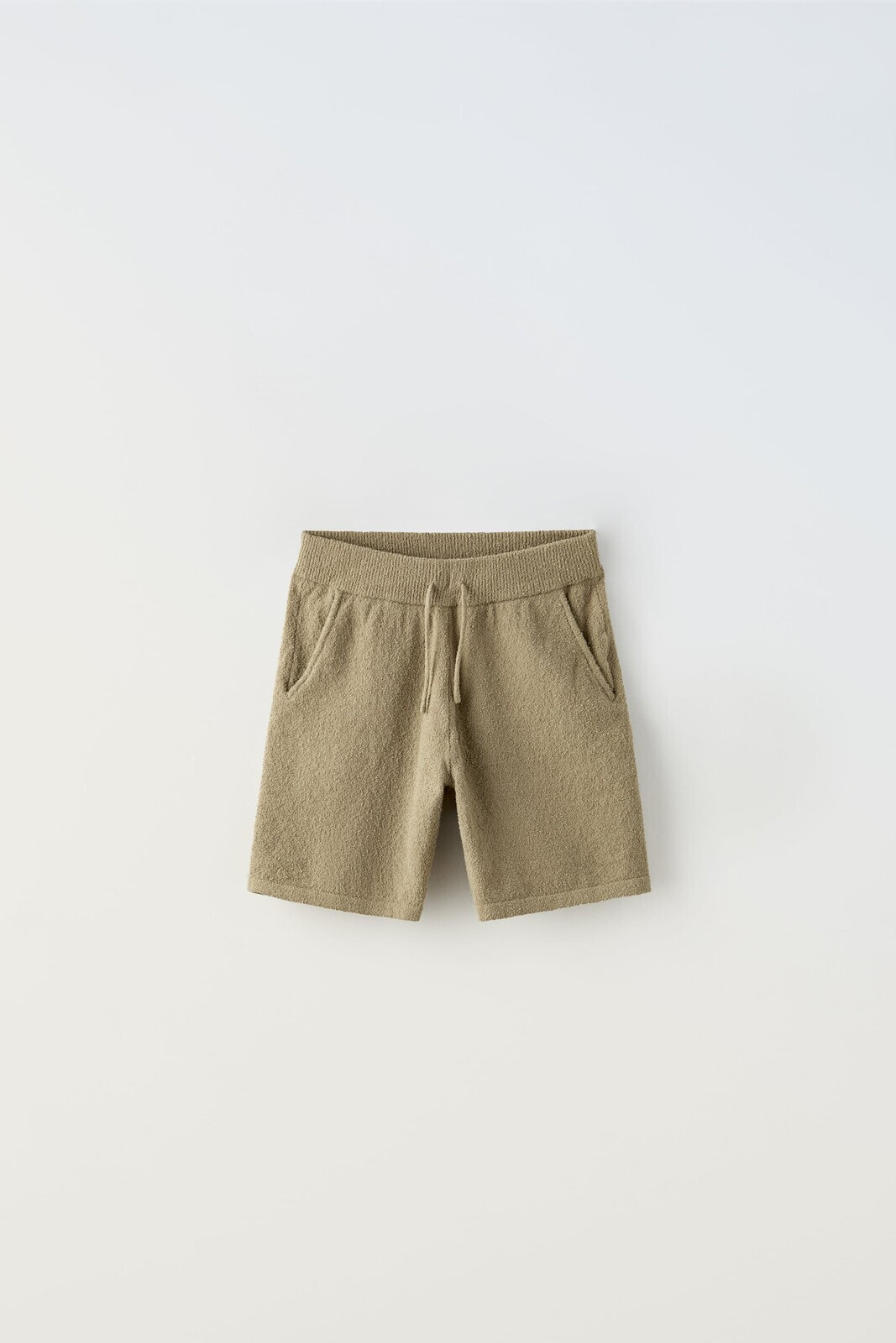 Textured terry bermuda shorts