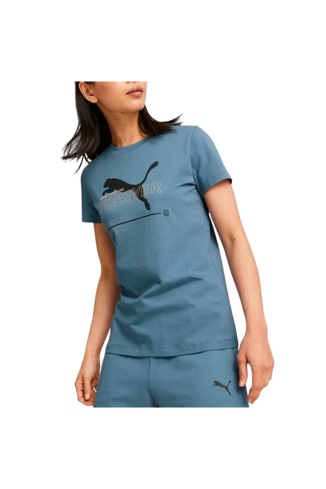 Essential Kadın Mavi Günlük Stil T-shirt 67330117