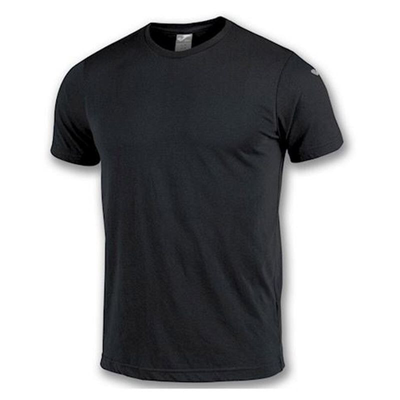 Мужская футболка спортивная черная однотонная для бега Joma Nimes training shirt M 101681.100