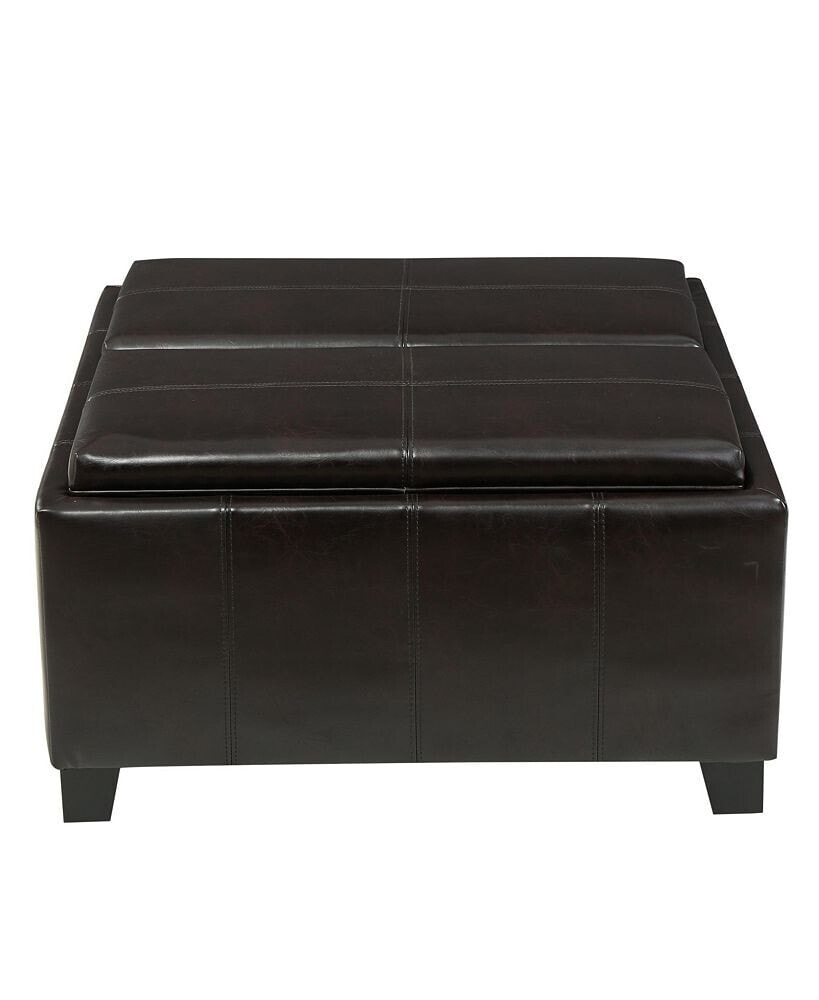 Noble House mansfield Contemporary Tray Top Storage Ottoman