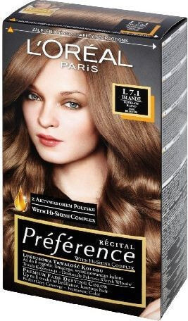 L'Oreal Paris Preference Hair Colour L7.1  Стойкая краска, придающая блеск волосам, оттенок пепельный блонд