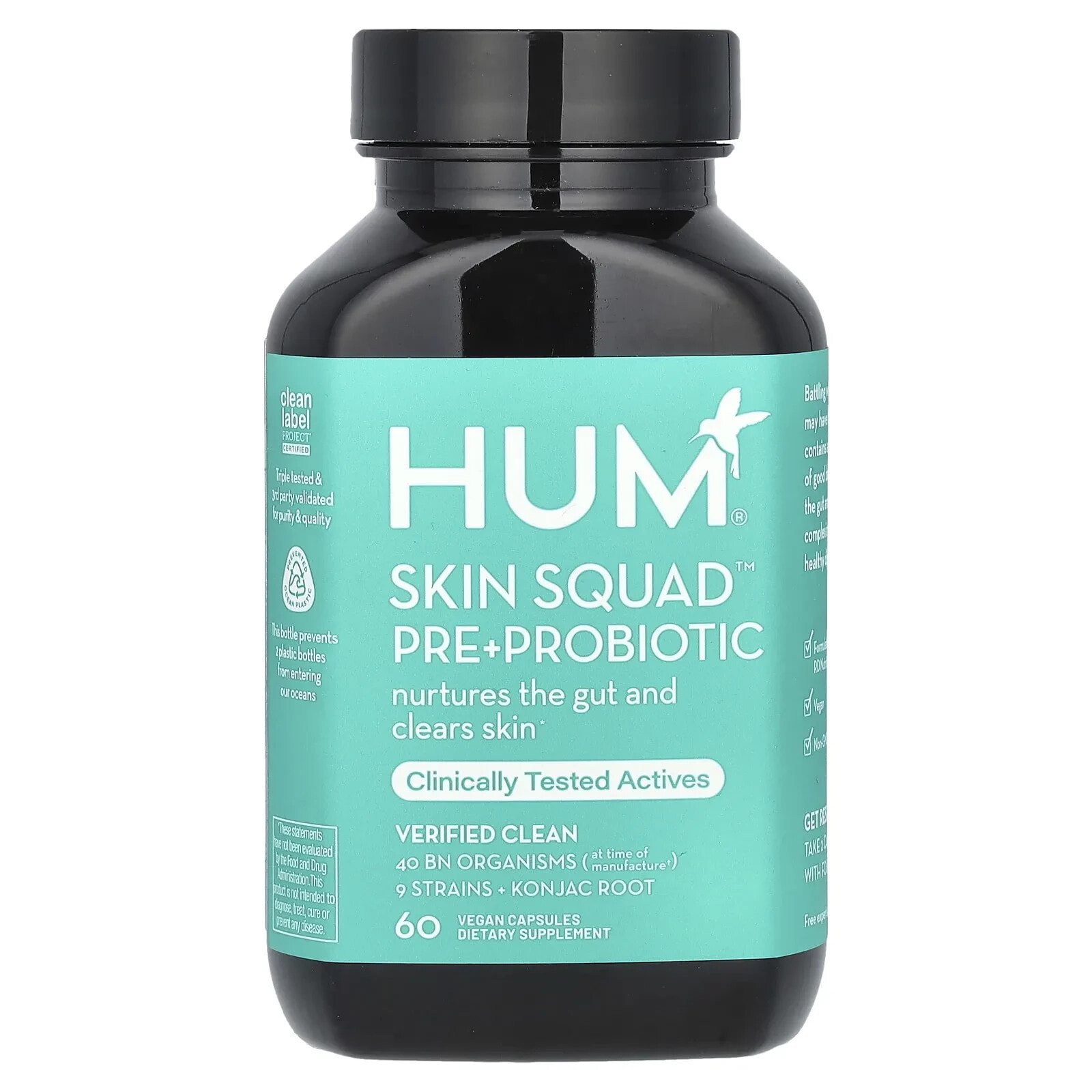 Skin Squad Pre + Probiotic, 60 Vegan Capsules