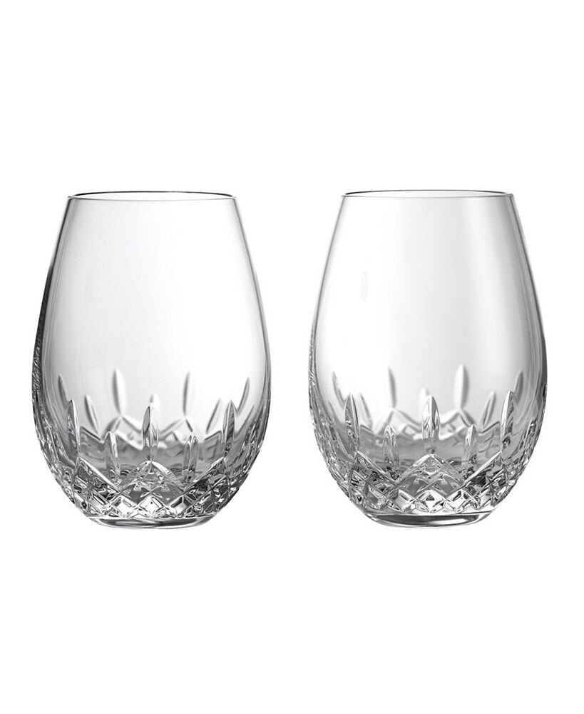 Waterford lismore Essence Stemless Red Wine Glasses 12 Oz, Set of 2