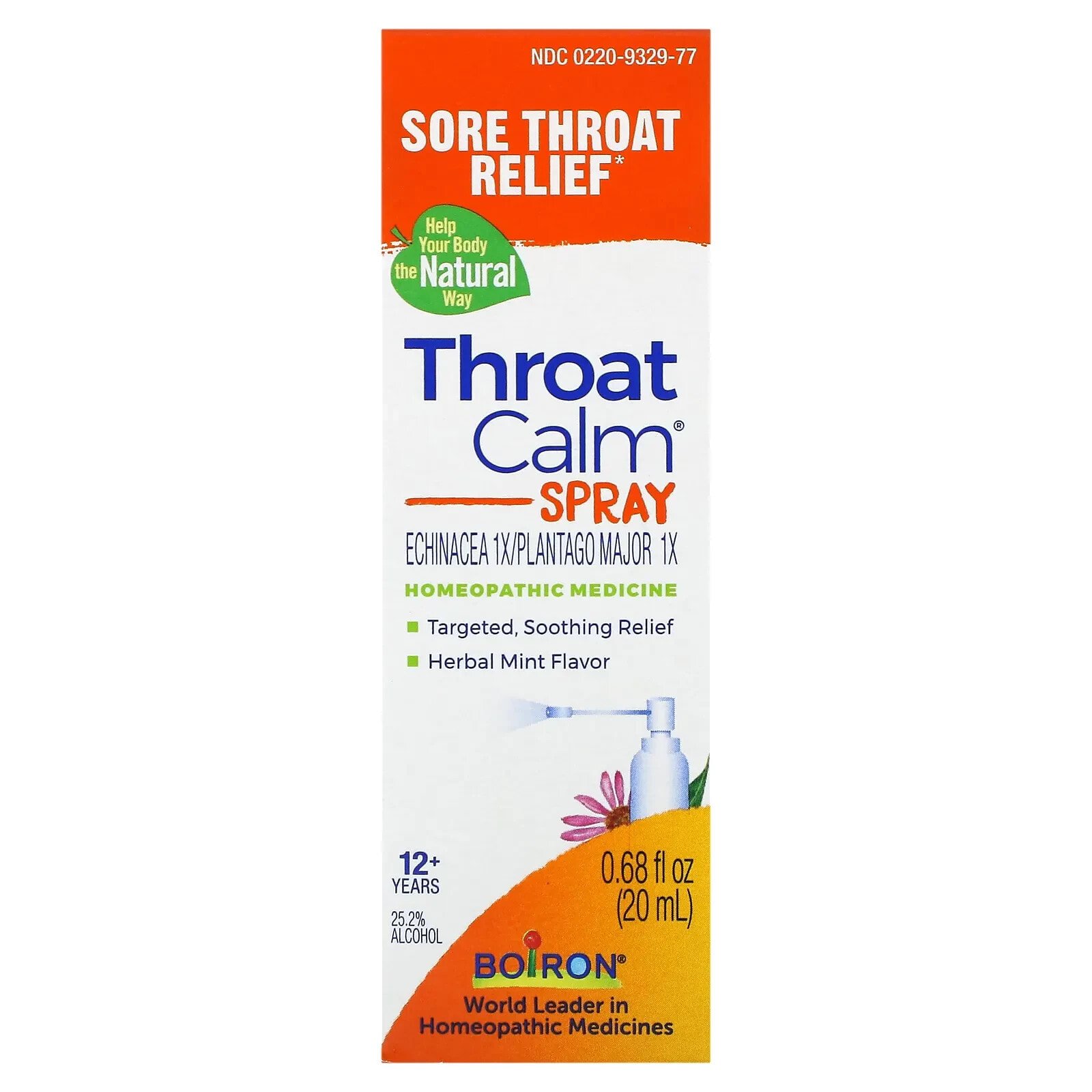 Throat Calm Spray, 12+ Years, Herbal Mint , 0.68 fl oz (20 ml)